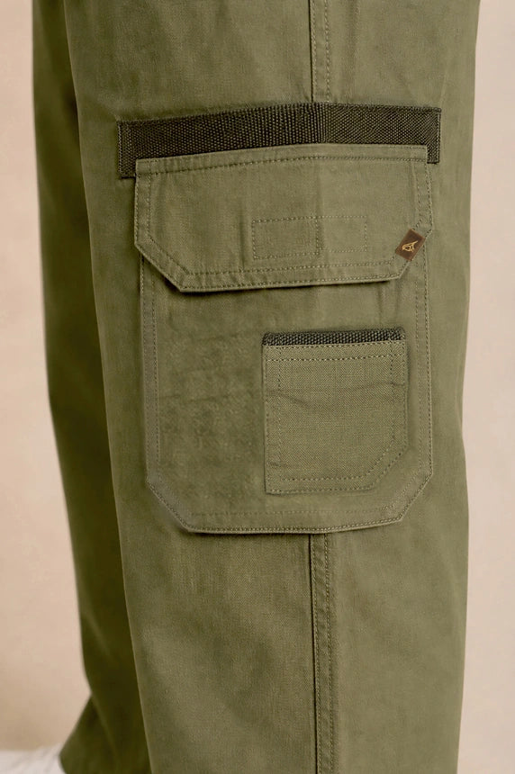 Premium 100% Cotton Slub Men's Cargo Pants – Military Olive Green