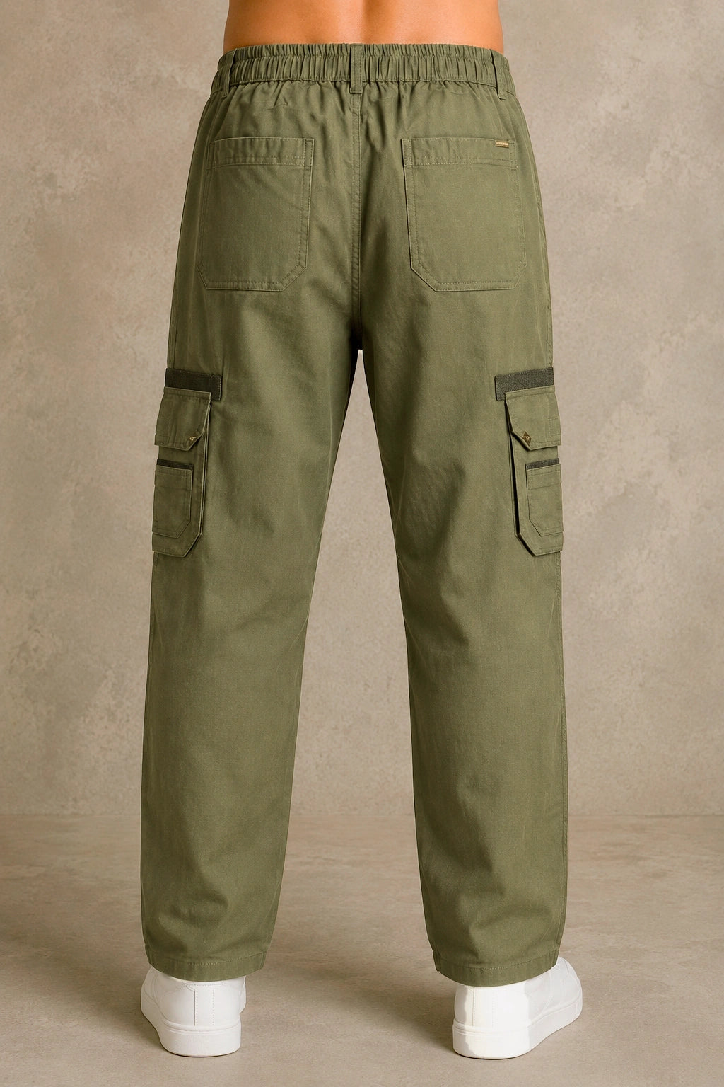Premium 100% Cotton Slub Men's Cargo Pants – Military Olive Green