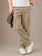 Premium 100% Cotton Slub Men's Cargo Pants – Desert Khaki