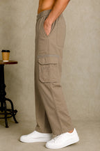 Premium 100% Cotton Slub Men's Cargo Pants – Desert Khaki