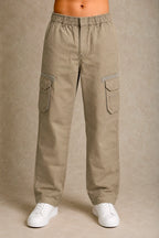 Premium 100% Cotton Slub Men's Cargo Pants – Desert Khaki