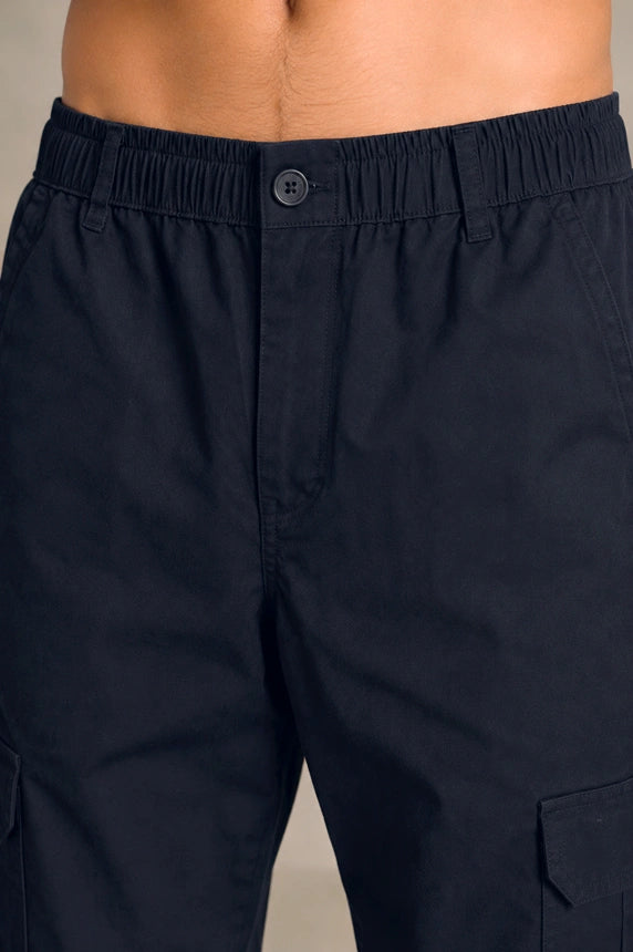 Premium 100% Cotton Twill Men's Cargo Pants – Midnight Navy