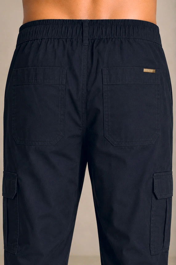 Premium 100% Cotton Twill Men's Cargo Pants – Midnight Navy