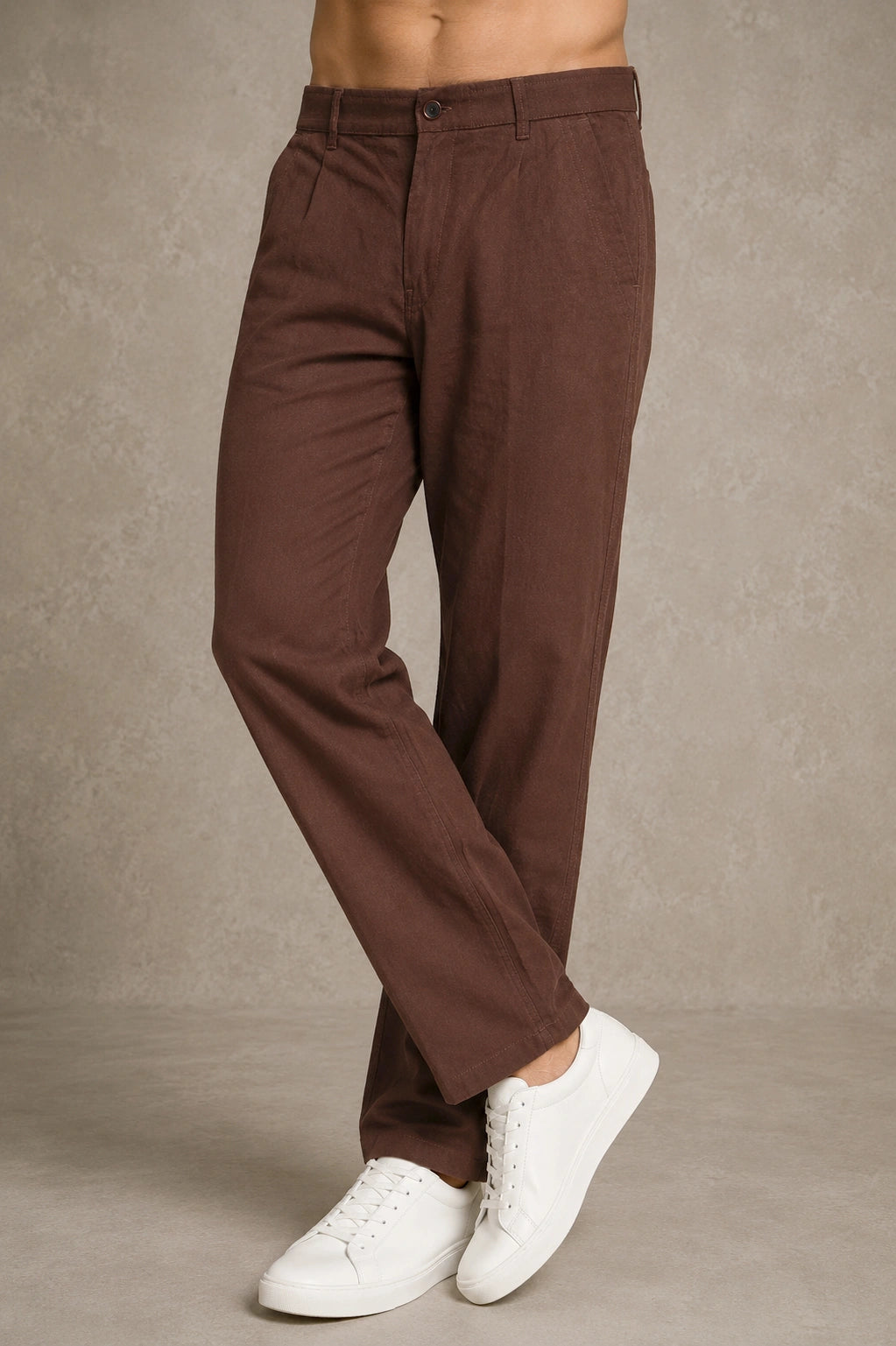 Premium 100% Pure Linen Men's Trousers – Mocha Brown