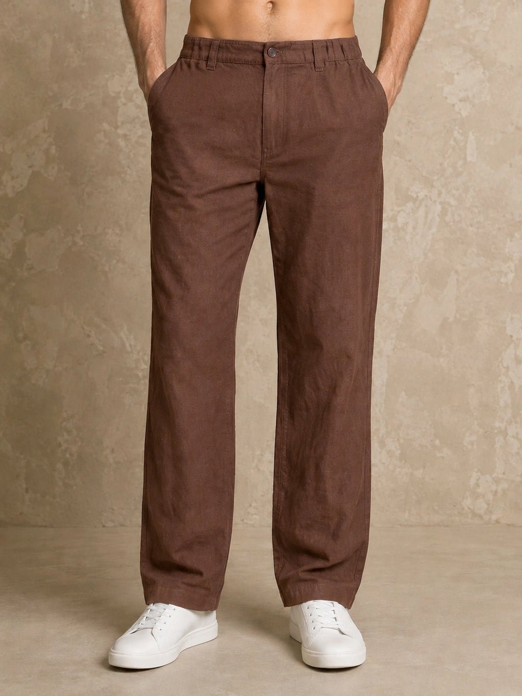 Premium 100% Pure Linen Men's Trousers – Mocha Brown