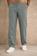 Premium 100% Pure Linen Men's Trousers – Sage Green