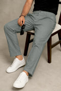 Premium 100% Pure Linen Men's Trousers – Sage Green
