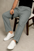 Premium 100% Pure Linen Men's Trousers – Sage Green