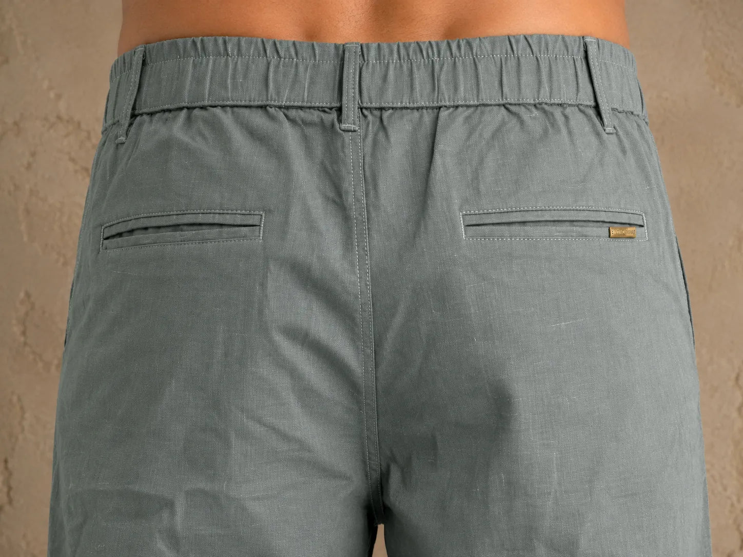 Premium 100% Pure Linen Men's Trousers – Sage Green