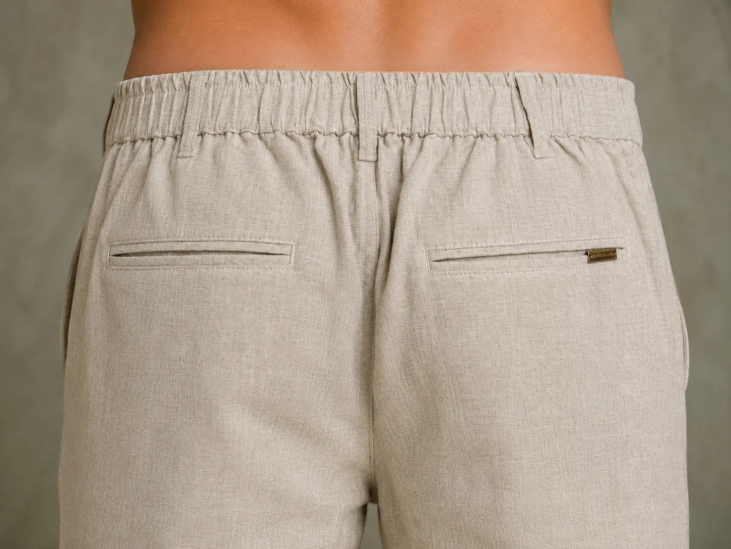 Premium 100% Pure Linen Men's Pleated Trousers – Natural Beige