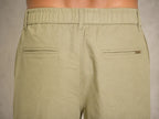 Premium 100% Pure Linen Men's Trousers – Olive Khaki