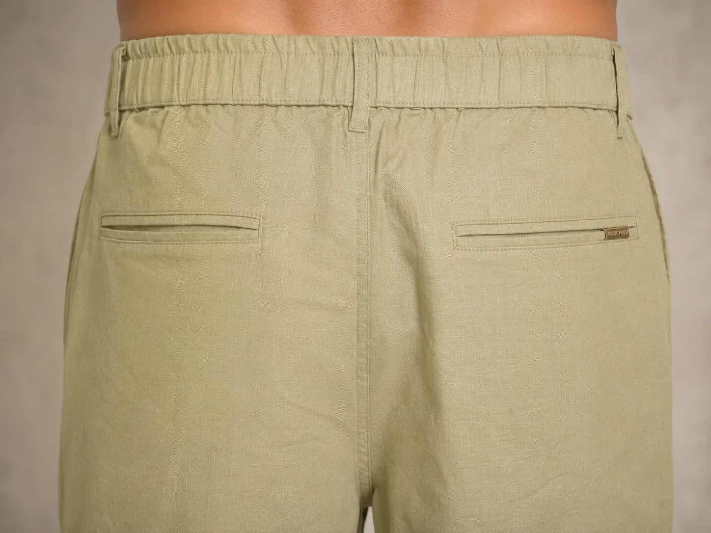Premium 100% Pure Linen Men's Trousers – Olive Khaki