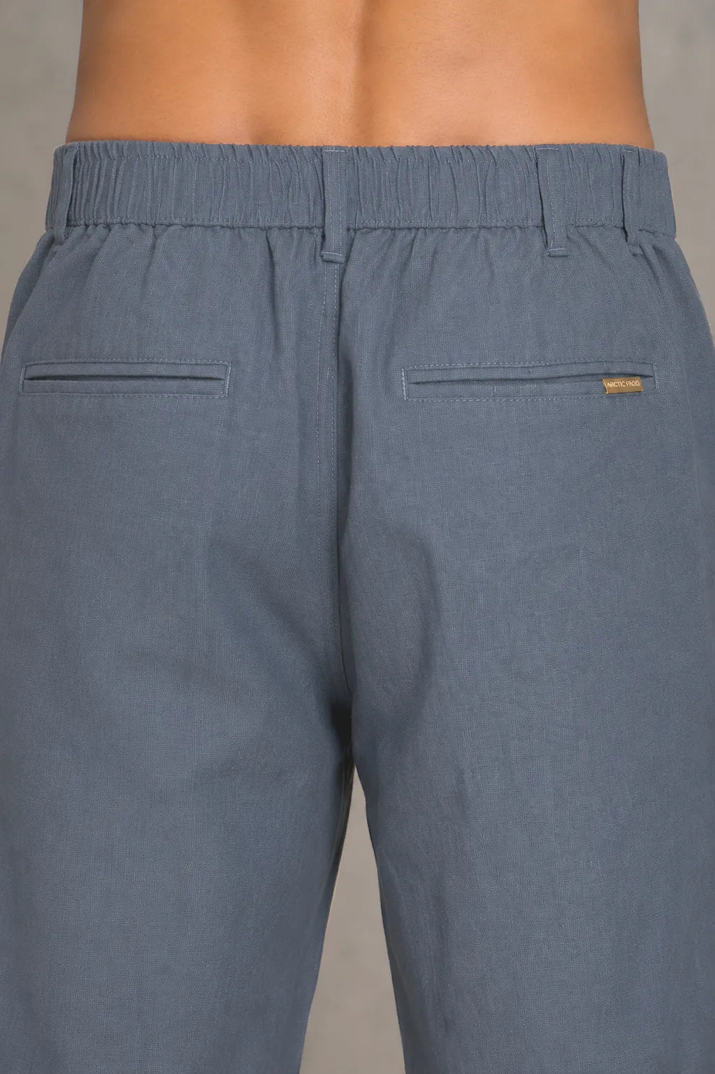 Premium 100% Pure Linen Men's Pleated Trousers – Slate Blue