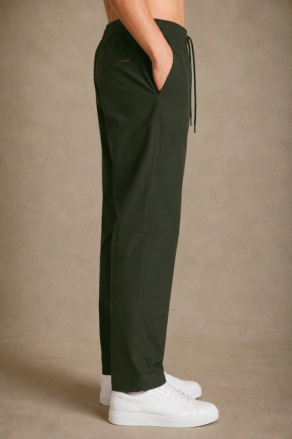 Premium Nylon Lycra 4-Way Stretch Pants – Dark Forest Green