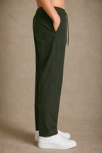 Premium Nylon Lycra 4-Way Stretch Pants – Dark Forest Green