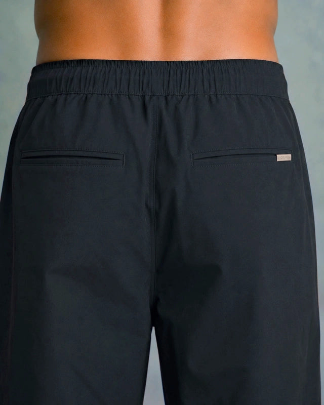 Premium Nylon 4-Way Lycra Men's Pants – Midnight Black