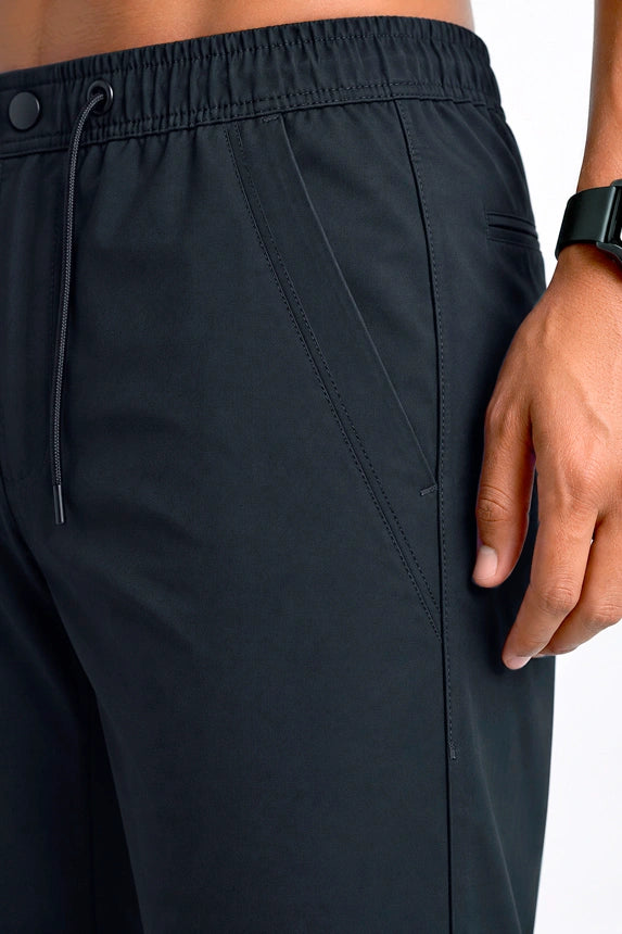 Premium Nylon 4-Way Lycra Men's Pants – Midnight Black