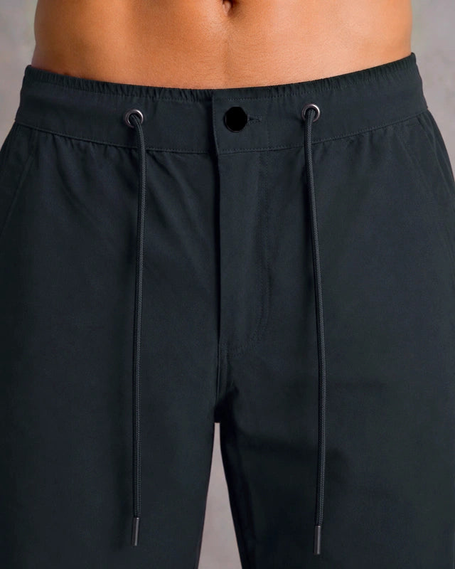 Premium Nylon 4-Way Lycra Men's Pants – Midnight Black