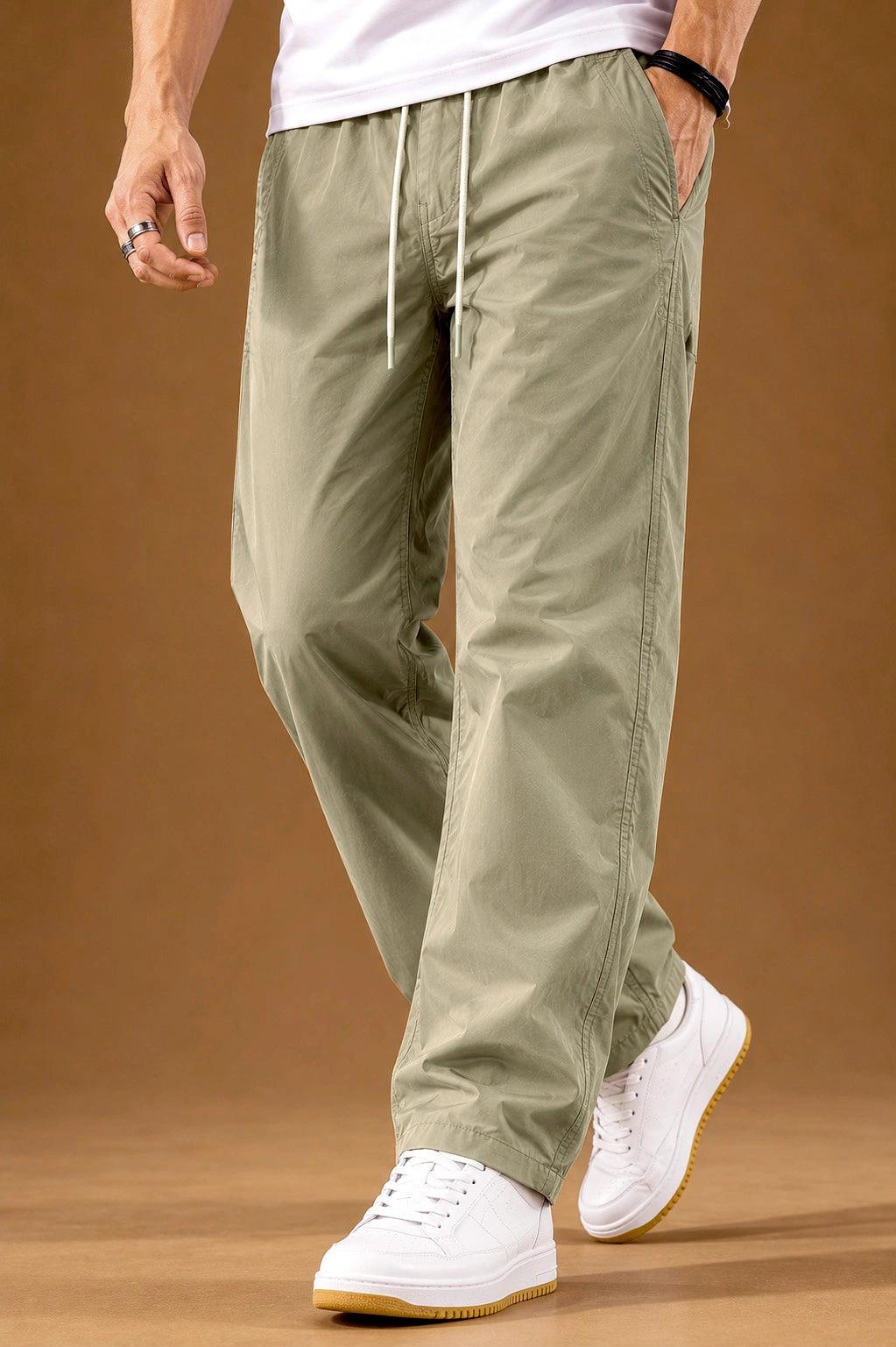 Premium Nylon Lycra 4-Way Stretch Pants – Sage Khaki