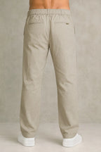 Everyday Comfort Cotton-Linen Blend Trousers – Sand Beige