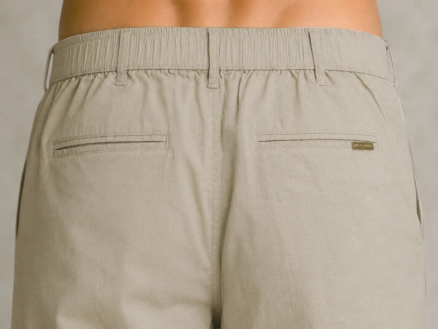 Everyday Comfort Cotton-Linen Blend Trousers – Sand Beige