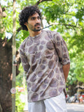 Earthy Pebble Print Short Kurta – Premium Cotton Viscose Blend