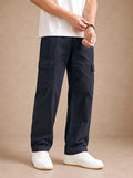Premium 100% Cotton Twill Men's Cargo Pants – Midnight Navy