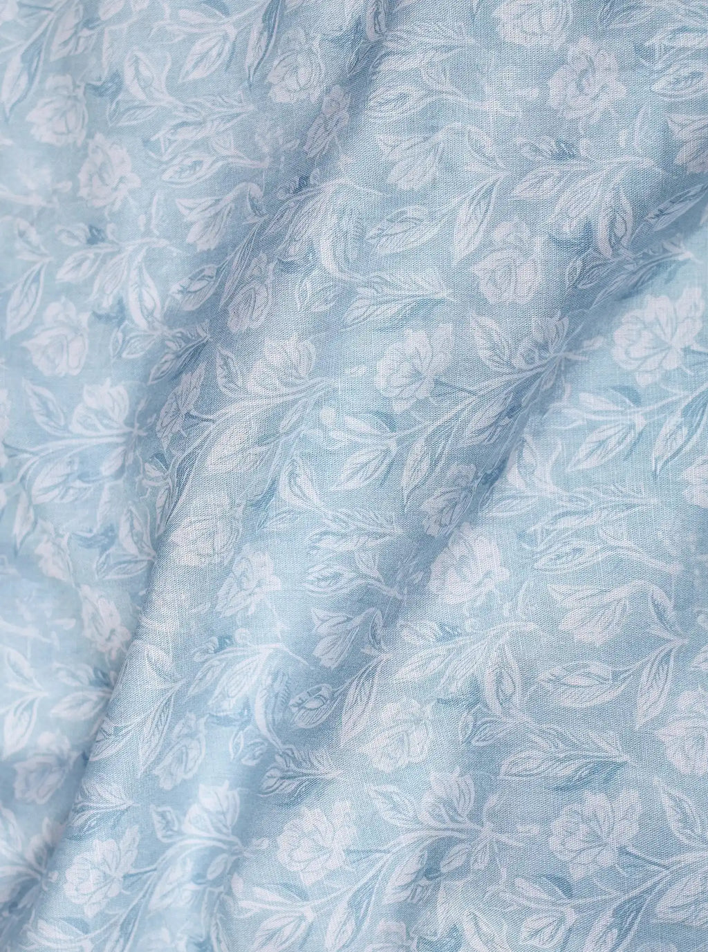 Sky Blue Floral Artisanal Linen Shirt – Contrast Edition