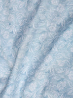 Sky Blue Floral Artisanal Linen Shirt – Contrast Edition