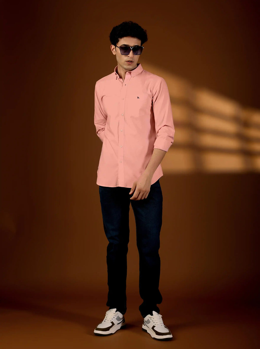 Premium Men’s Peach Pearl 100% Cotton Twill Shirt
