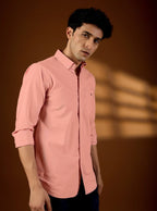 Premium Men’s Peach Pearl 100% Cotton Twill Shirt