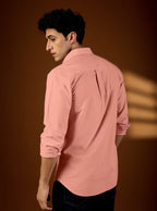 Premium Men’s Peach Pearl 100% Cotton Twill Shirt