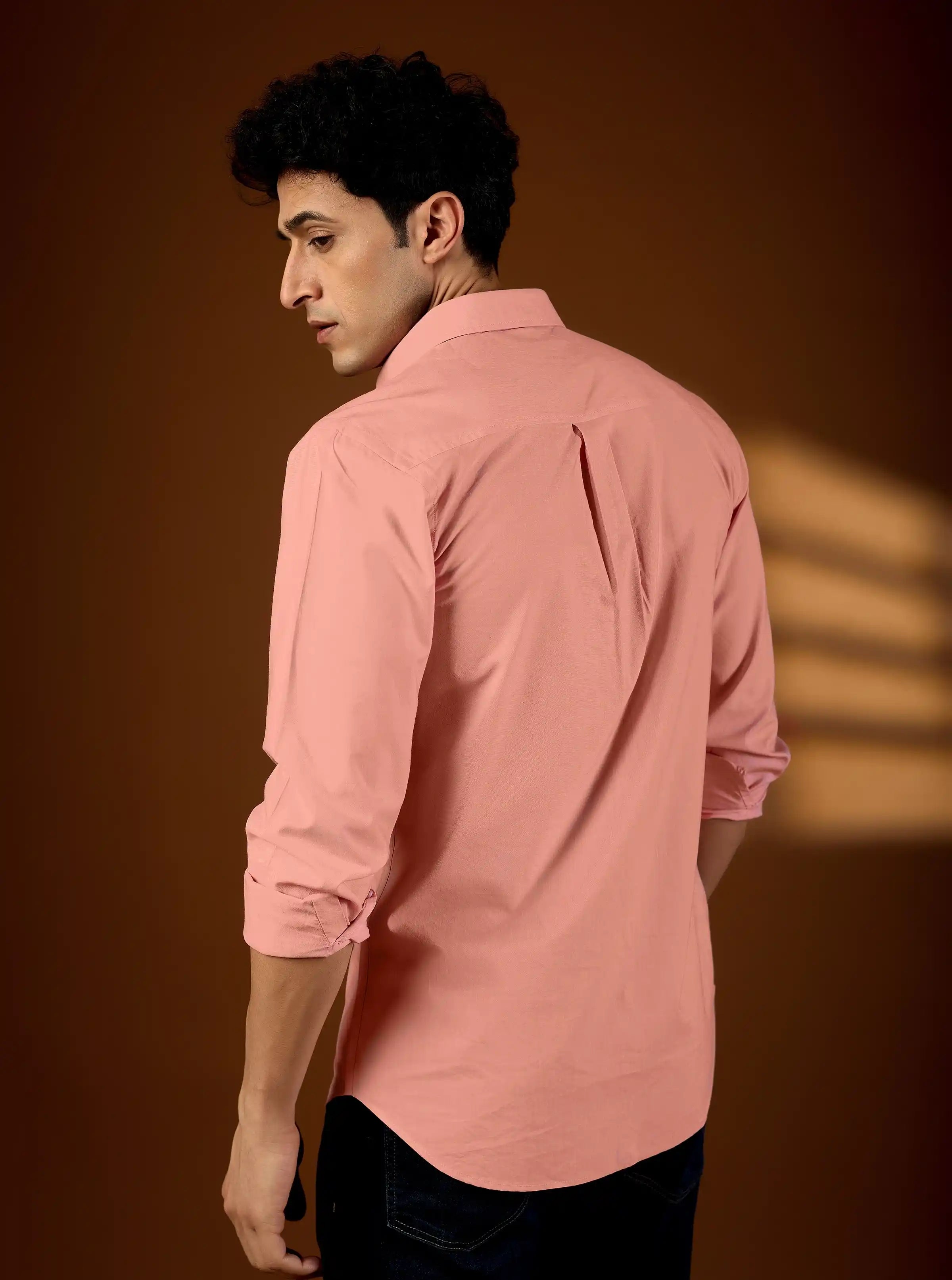 Premium Men’s Peach Pearl 100% Cotton Twill Shirt
