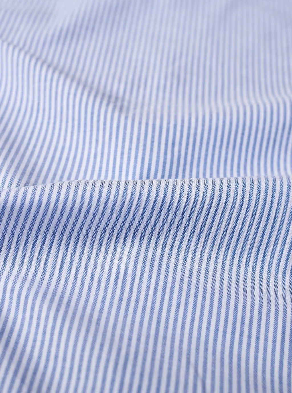 Sky Blue Micro-Stripe Cotton Shirt with Contrast Trims