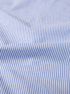 Sky Blue Micro-Stripe Cotton Shirt with Contrast Trims