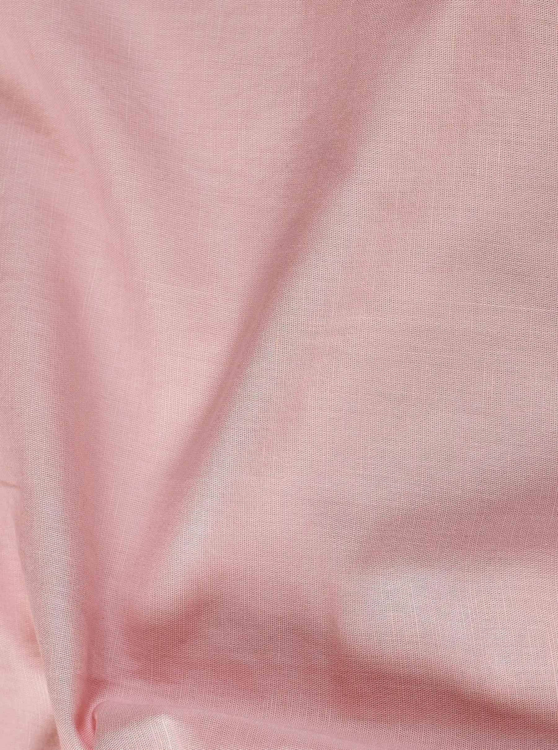 Premium Men’s Pastel Pink Cotton-Linen Button-Down Shirt