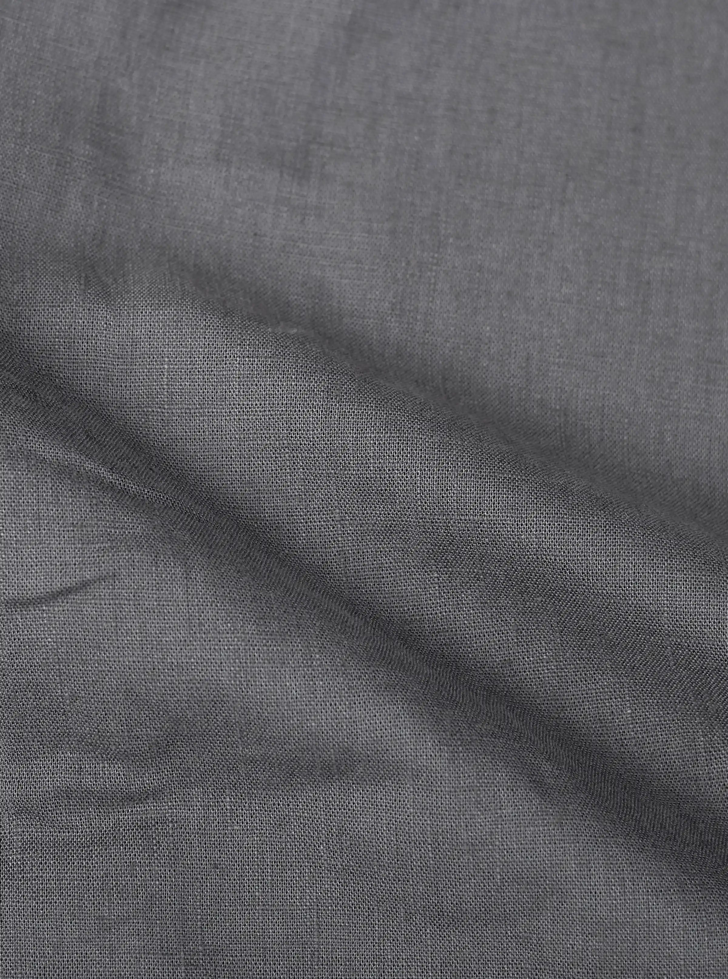 Premium Charcoal Cotton-Linen Button-Down Shirt – Slim Fit